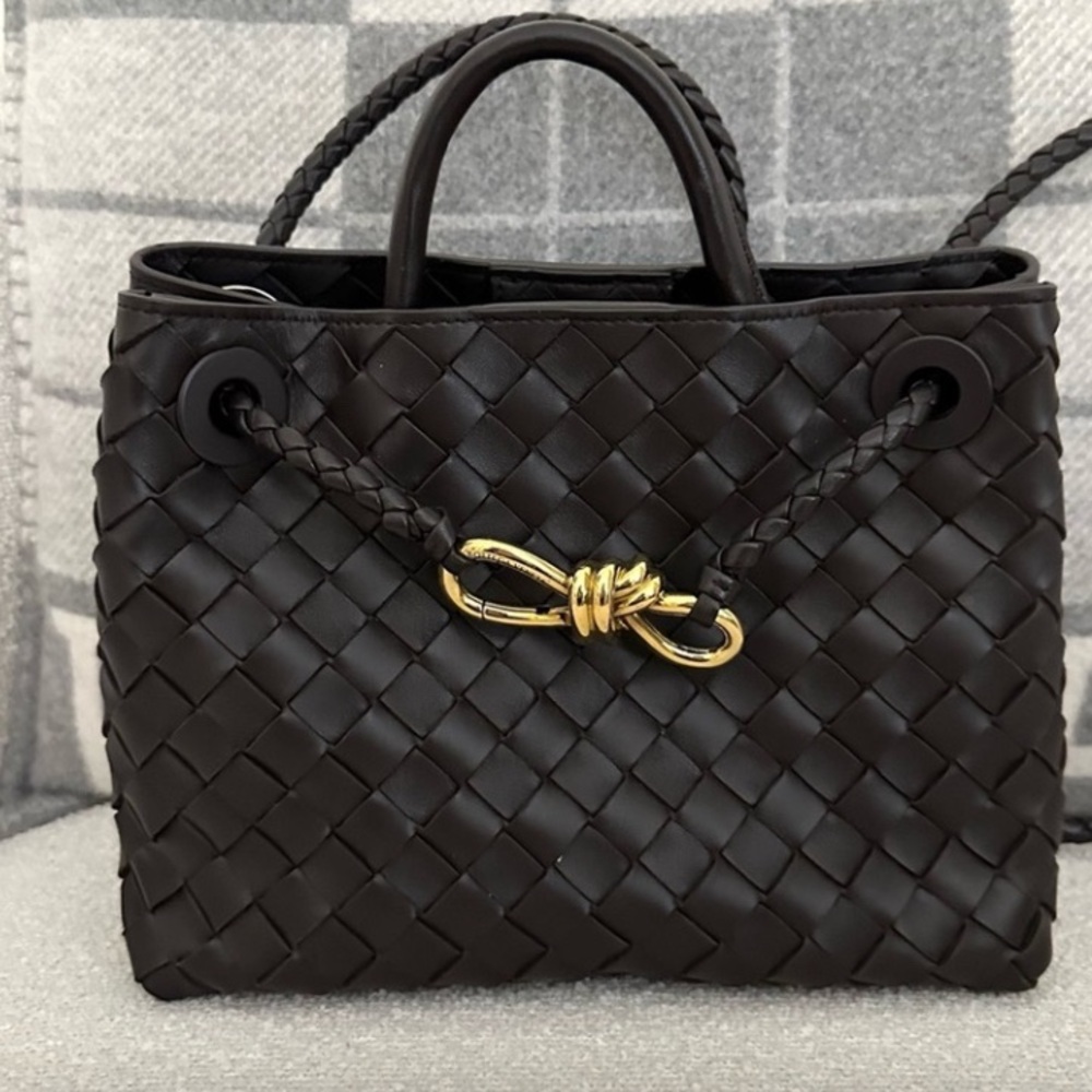 Bottega Veneta Andiamo 
Dark Chocolate Brown Shoulder Bag